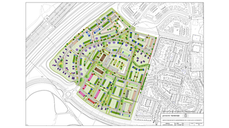 Op de tekening zie je hoe de bestaande bouw en de nieuwe plannen straks op elkaar aansluiten. Je ziet waar de woningen komen, hoe de straten lopen en waar we ruimte maken voor groen, parkeren en speelplekken.